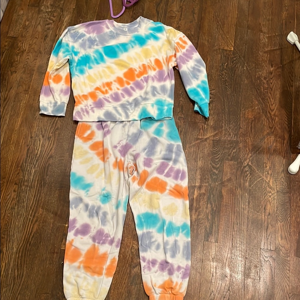 Colorful Tie-Dye Sweatshirt and Pants Set